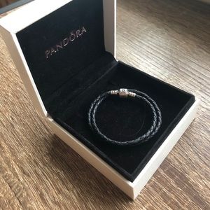 Pandora double leather bracelet